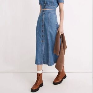 Madewell denim midi skirt